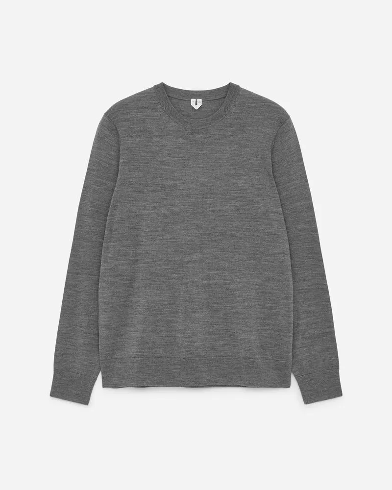 Arket Feinstrickpullover Aus Merinowolle -Grau Grau