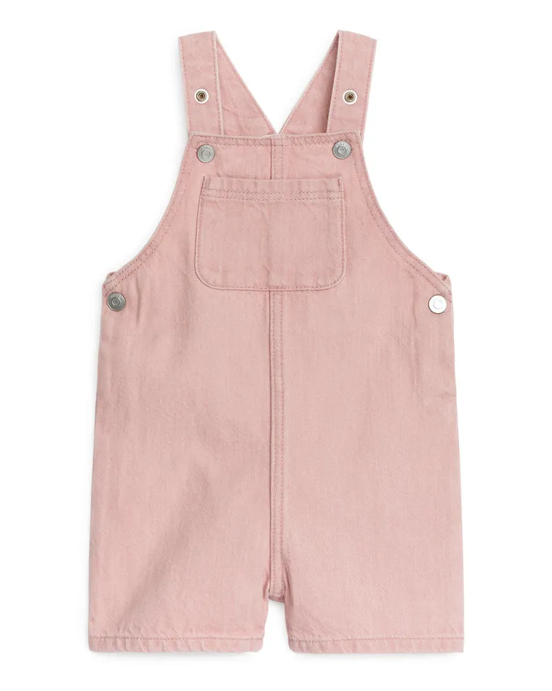 Arket Kurze Baumwoll-Latzhose - Rosa Altrosa