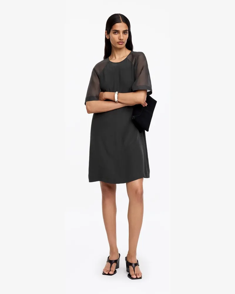 Arket T-Shirt-Kleid Aus Seide -Grau Grau