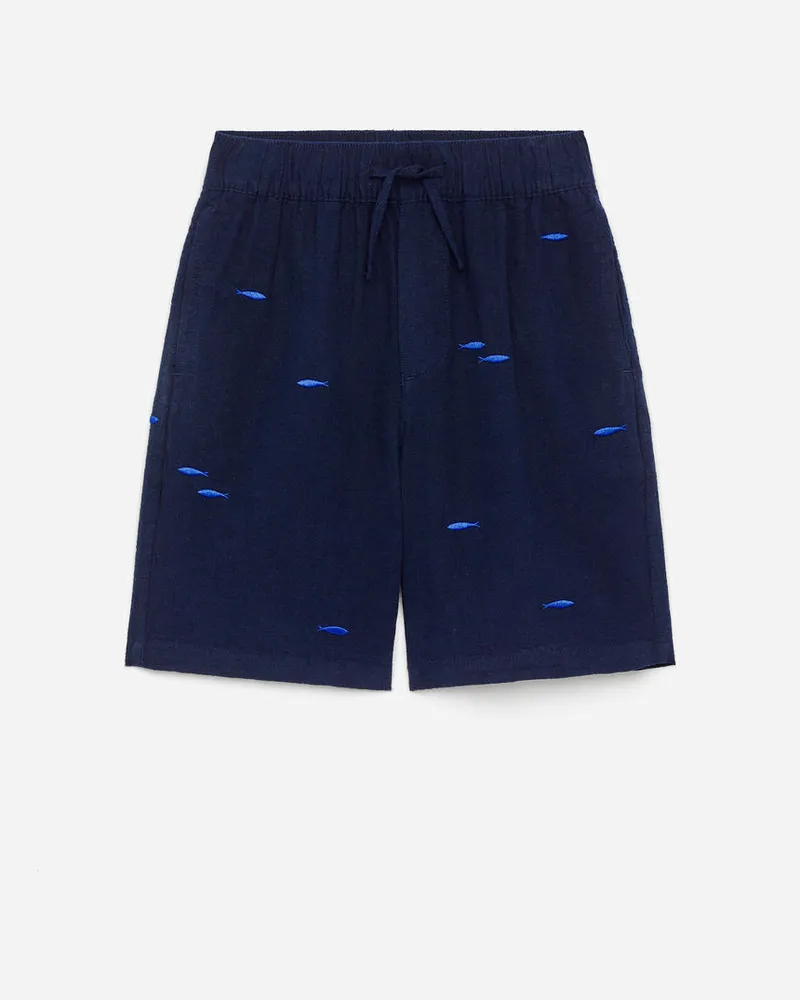 Arket Baumwollshorts Mit Stickerei -Blau Blau