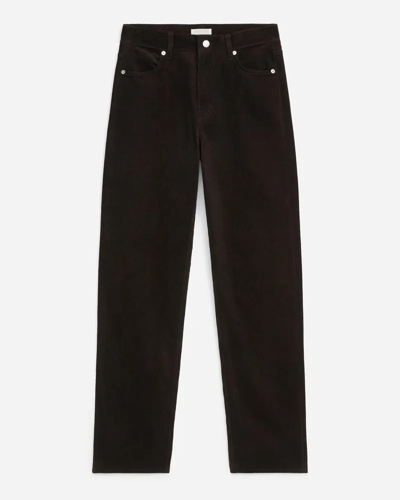 Arket Cropped Corduroy Trousers -Braun Braun