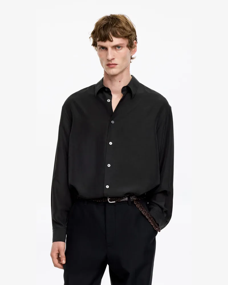 Arket Legere Seidenbluse -Schwarz Schwarz
