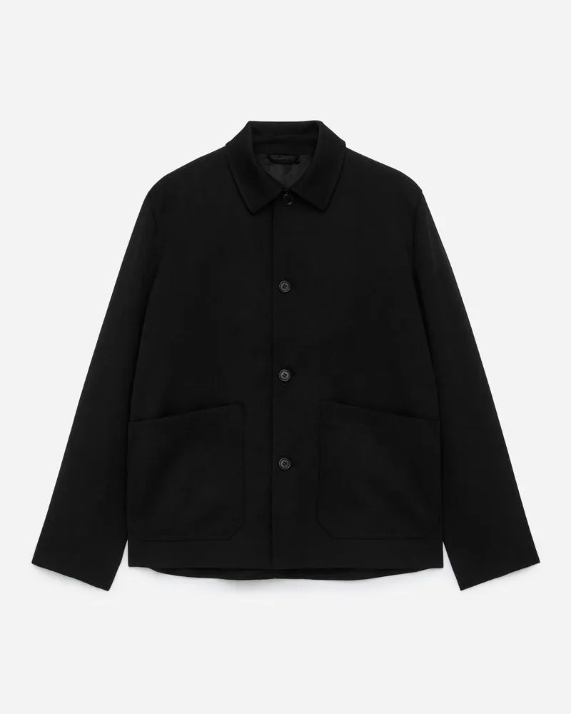 Arket Jacke Aus Wolle Und Baumwolle - Schwarz Schwarz