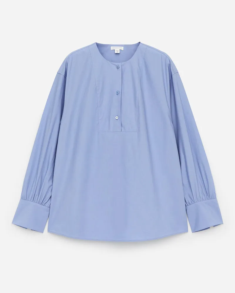 Arket Bluse Mit Latzeinsatz Aus Baumwolle Und Viskose - Blau Blau