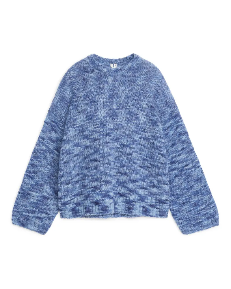 Arket Pullover Aus Mohair Und Wolle - Blau|Mehrfarbig|Türkis Blau