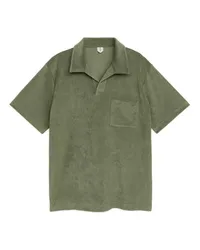 Arket Poloshirt aus Baumwollfrottee Khaki