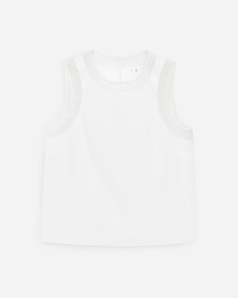 Arket Tanktop Mit Organzadetail -Weiß Weiß
