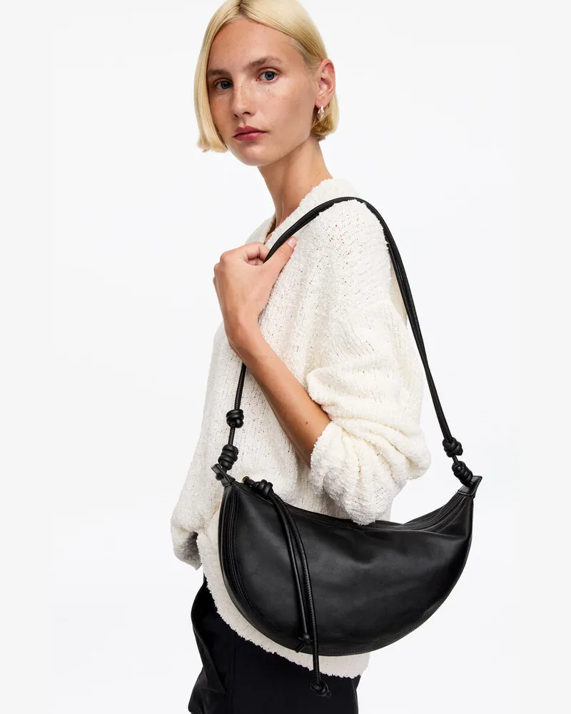 Arket Halbmondförmige Ledertasche -Schwarz Schwarz