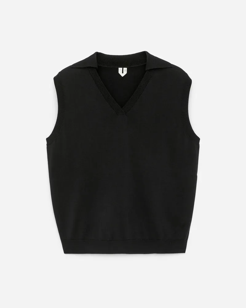 Arket Strickpullunder Mit V-Ausschnitt -Schwarz Schwarz