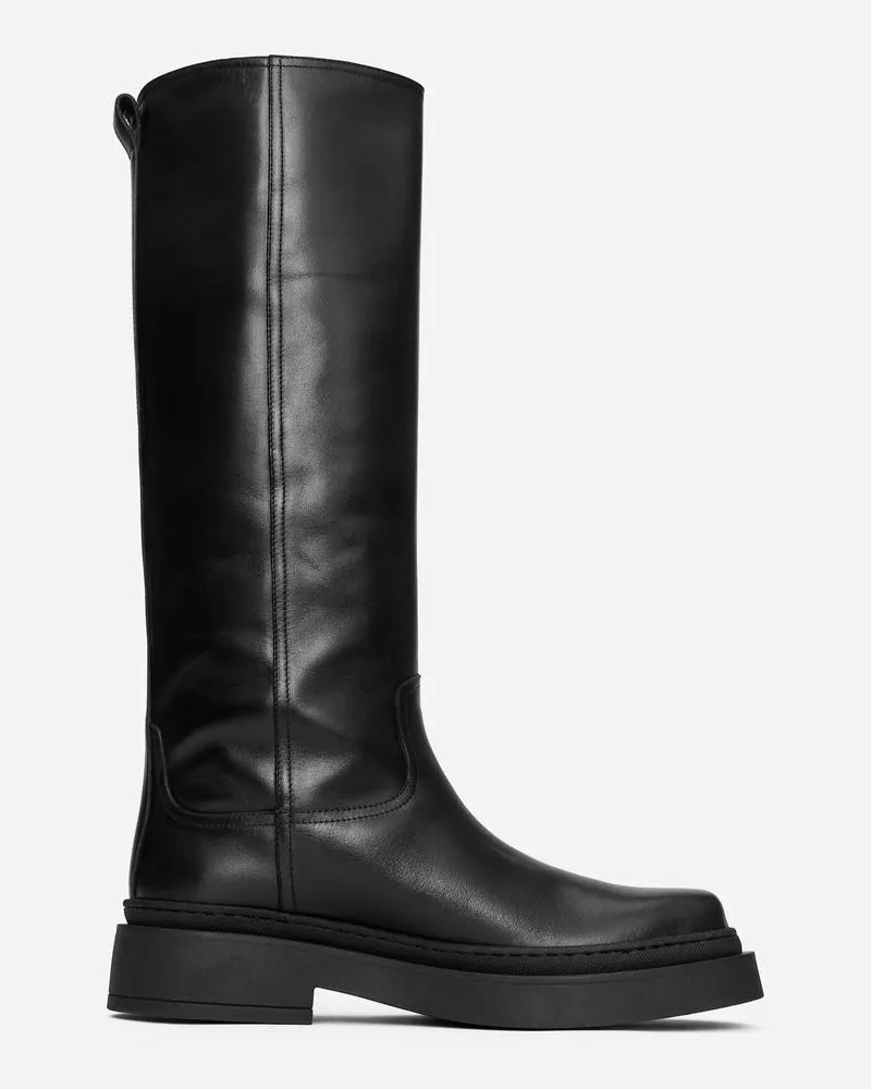 Arket Knielange Lederstiefel -Schwarz Schwarz