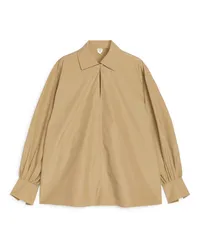 Arket Bluse mit Puffärmeln Beige