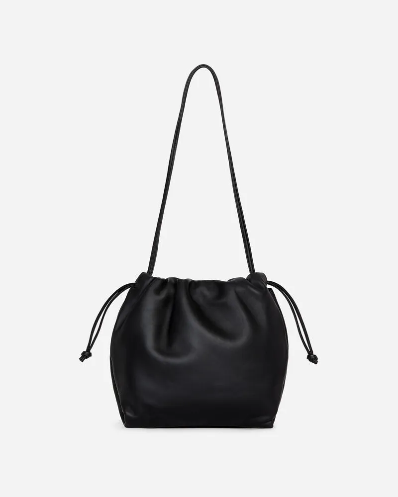Arket Kleine Ledertasche Mit Raffung -Schwarz Schwarz