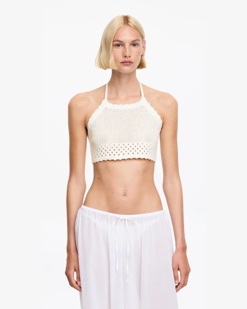 Arket Gehäkeltes Neckholder-Top -Weiß Weiß