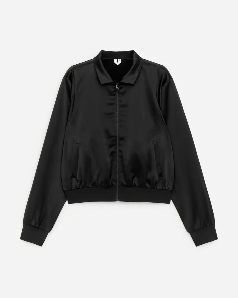Arket Satinjacke -Schwarz Schwarz
