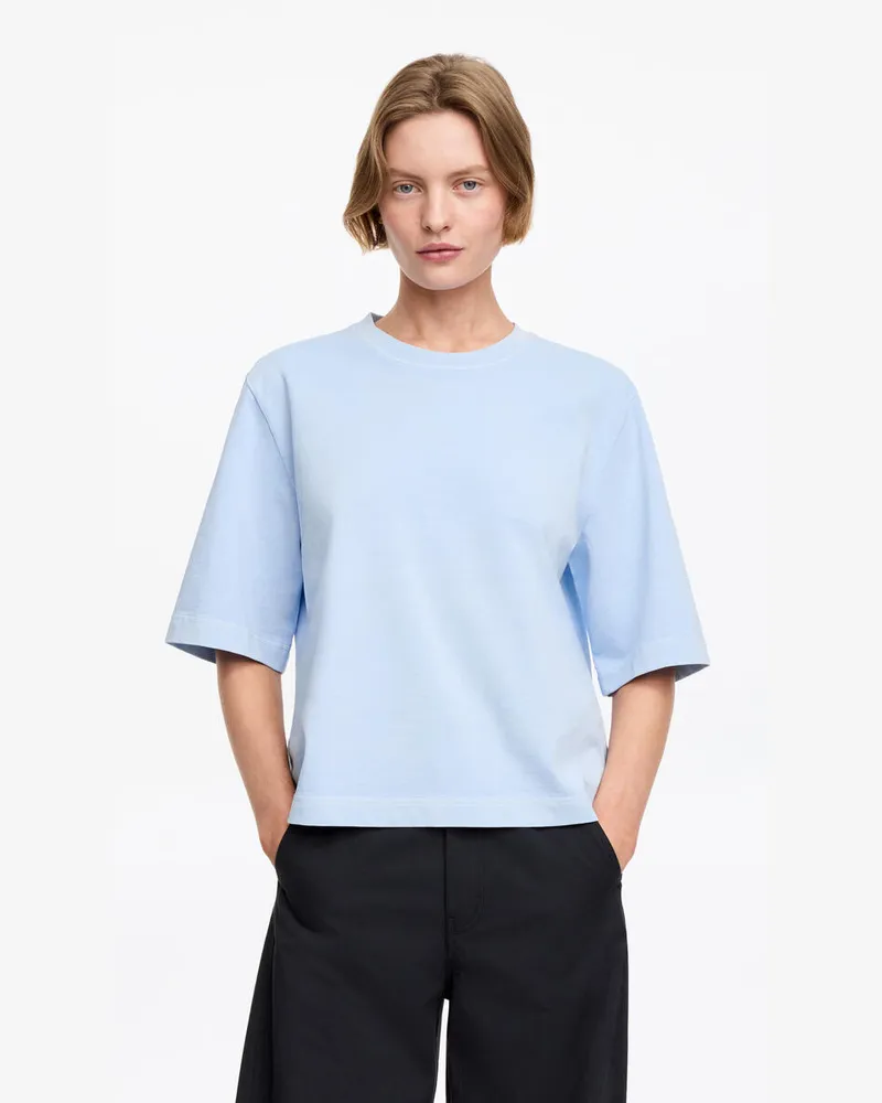 Arket Kastiges Signature-T-Shirt -Blau Blau