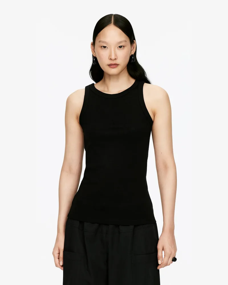 Arket Geripptes Tanktop -Schwarz Schwarz