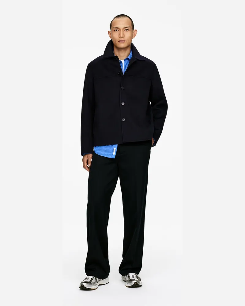 Arket Doubleface-Jacke Aus Wollmischung -Blau Blau