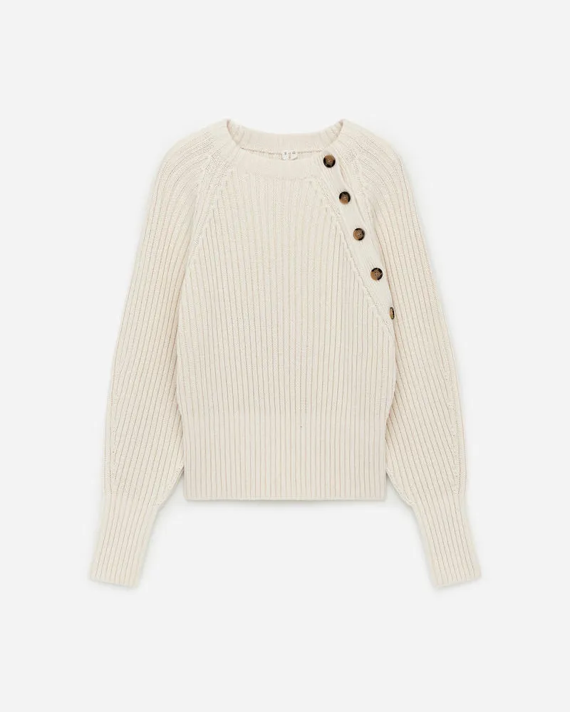 Arket Pullover Aus Baumwolle Und Wolle - Weiß Cremeweiß