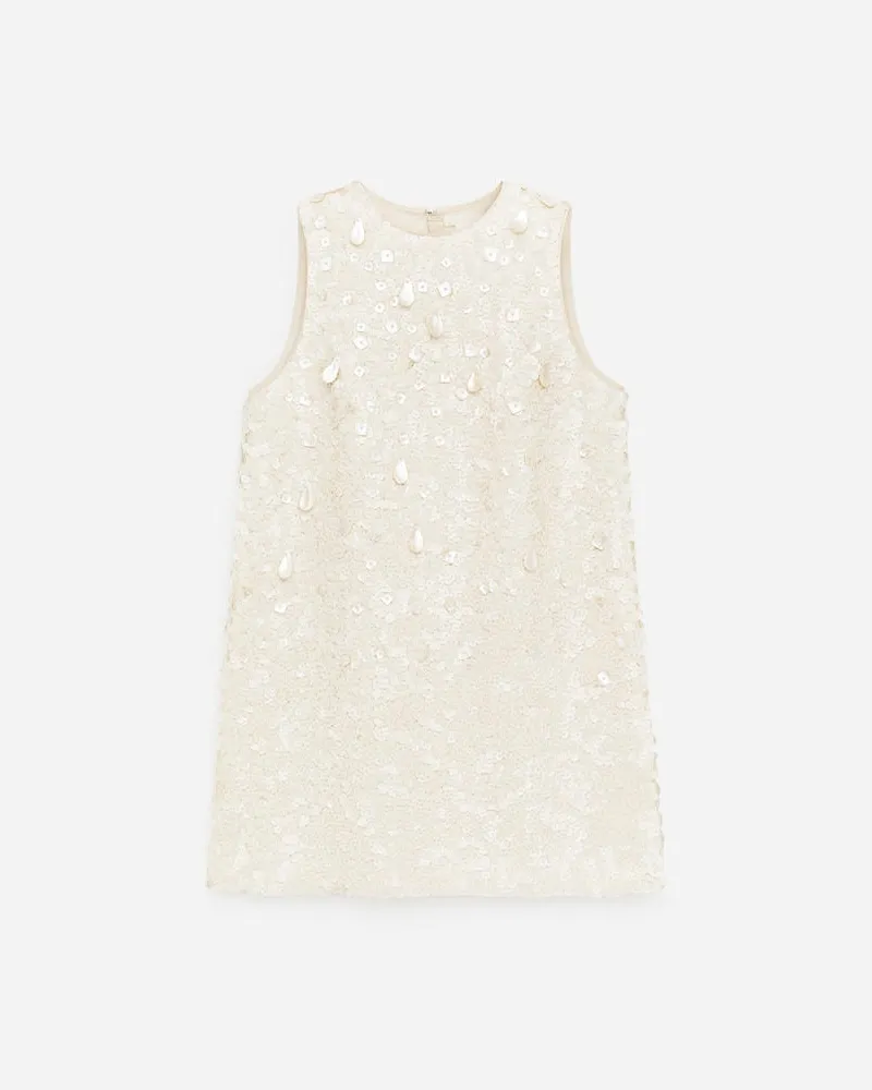 Arket Pailletten-Minikleid -Beige Beige