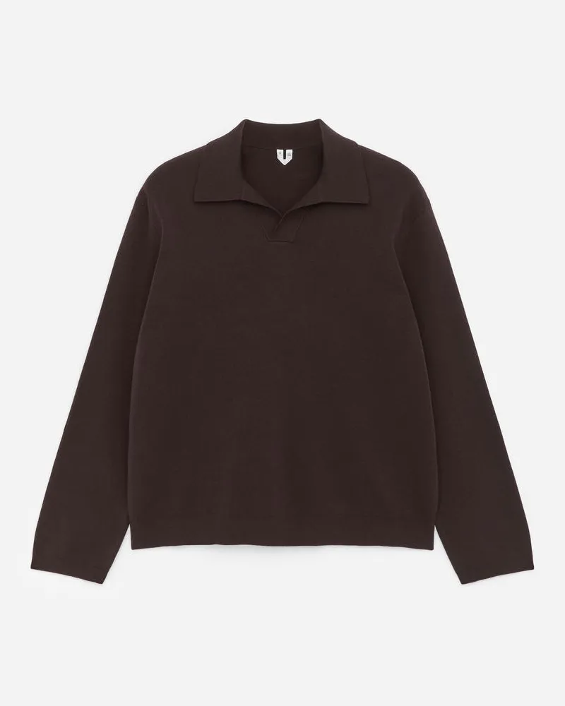 Arket Poloshirt Aus Baumwolle Und Seide -Braun Braun