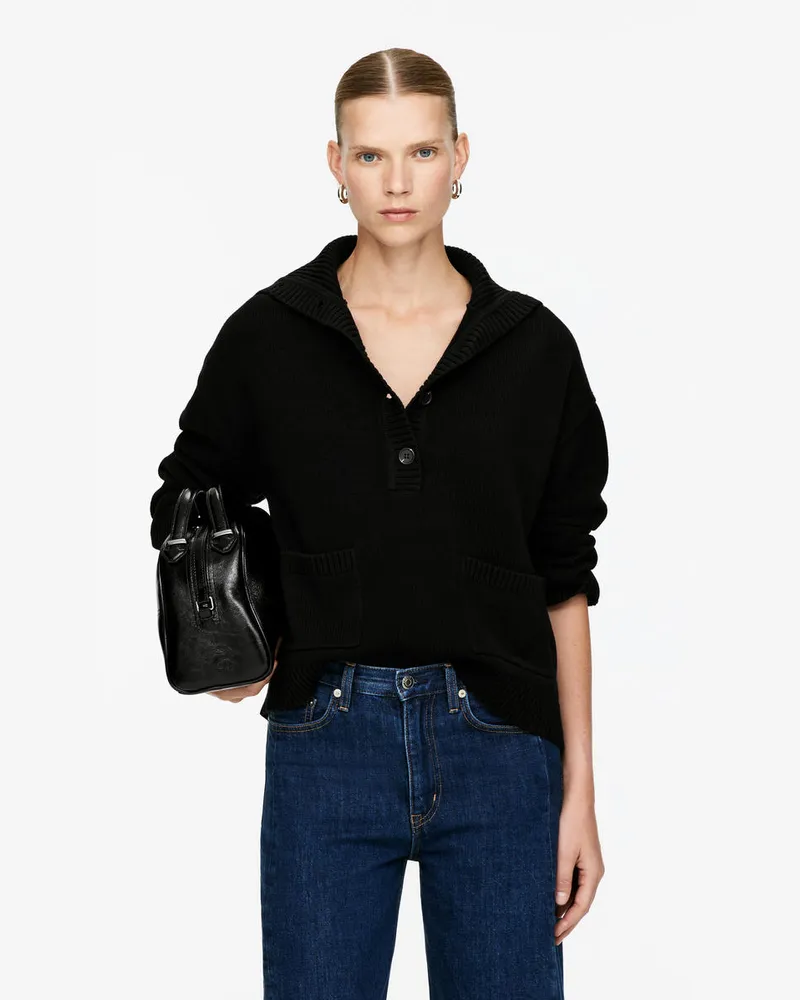 Arket Pullover Mit Hohem Kragen -Schwarz Schwarz