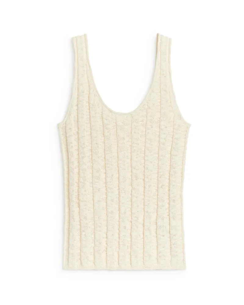 Arket Bouclé-Tanktop - Weiß Weiß