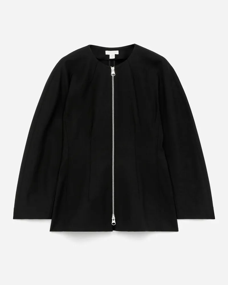 Arket Schößchen-Oberteil Mit Reißverschluss -Schwarz Schwarz