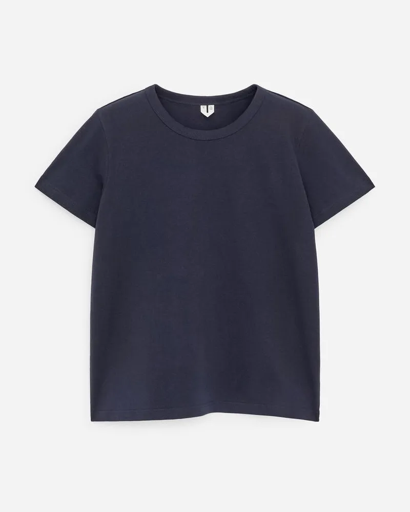 Arket Elegantes Baumwoll-T-Shirt -Blau Blau