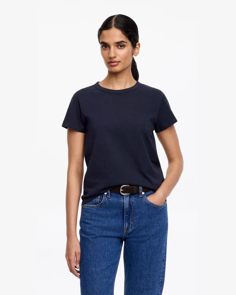 Arket Elegantes Baumwoll-T-Shirt -Blau Blau