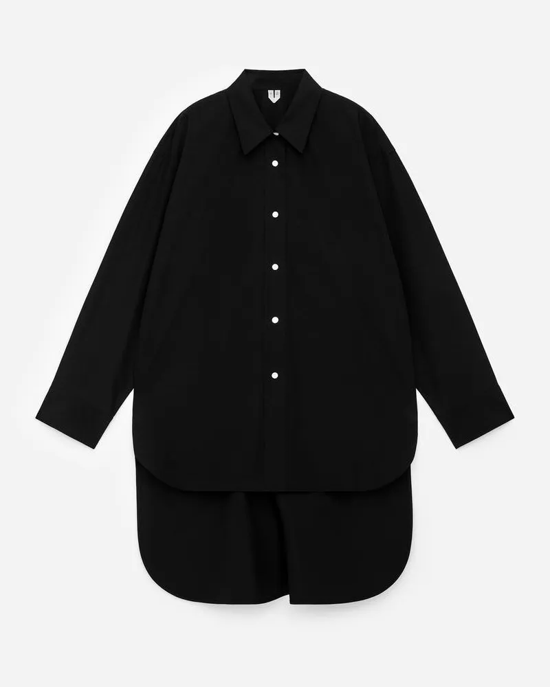 Arket Hemd Mit Verlängerter Rückseite -Schwarz Schwarz
