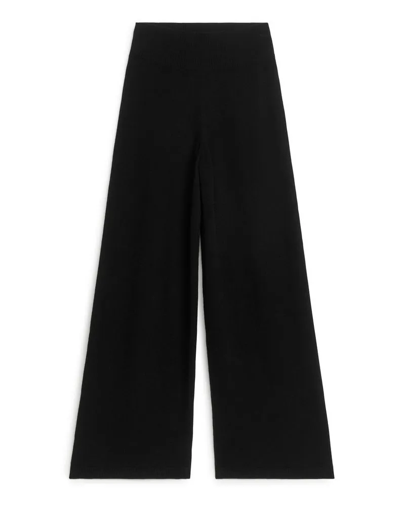 Arket Weite Hose Aus Kaschmir Und Wolle - Schwarz Schwarz