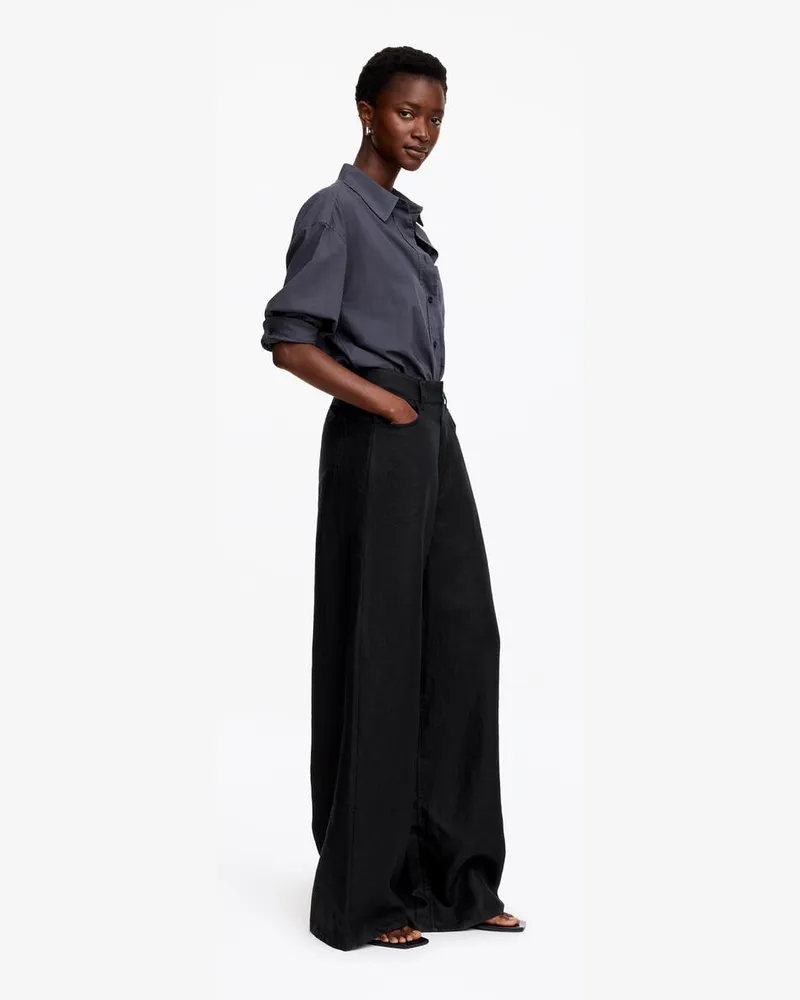 Arket 5-Pocket-Leinenhose -Schwarz Schwarz