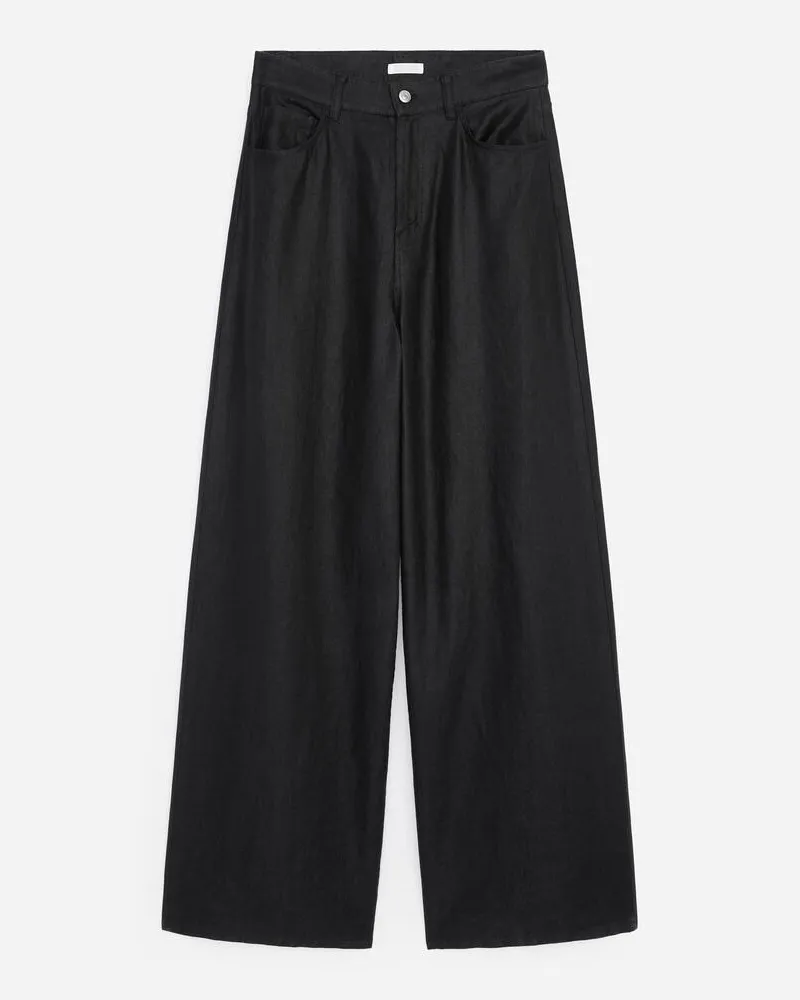 Arket 5-Pocket-Leinenhose -Schwarz Schwarz