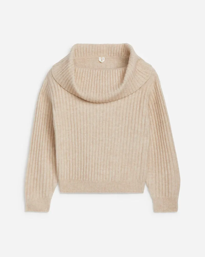 Arket Gerippter Off-Shoulder-Pullover - Beige Beige