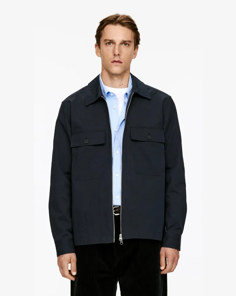 Arket Overshirt Mit Reißverschluss -Blau Blau