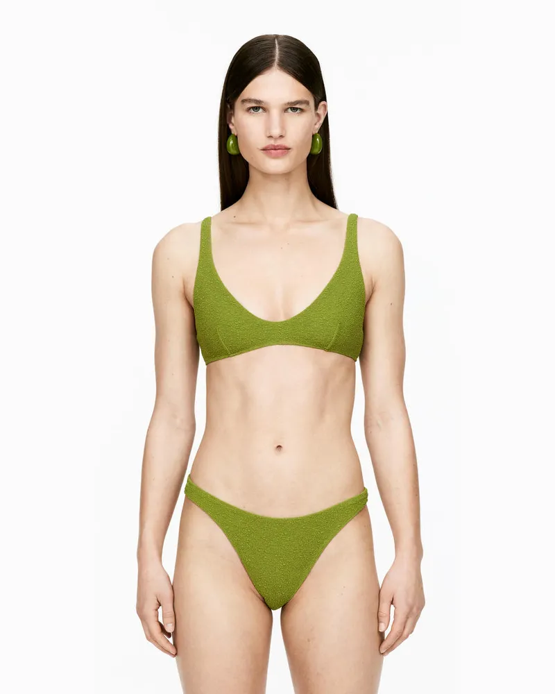 Arket Strukturierte Bikinihose -Grün Grün