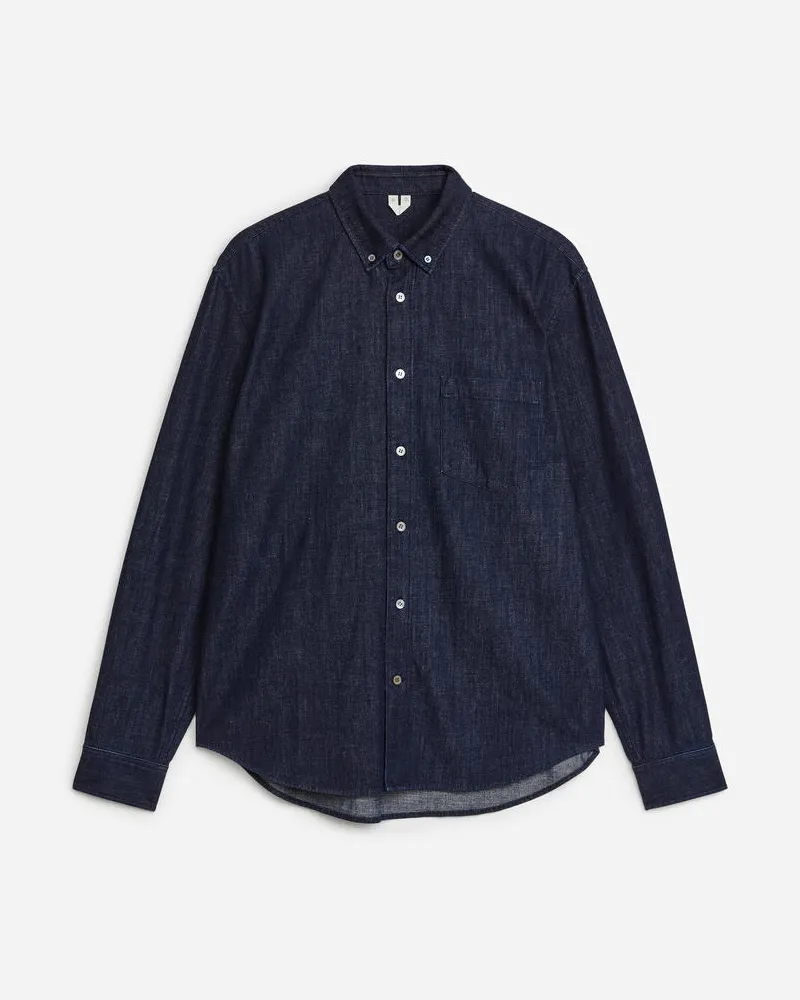 Arket Jeanshemd Mit Normaler Passform -Blau Blau
