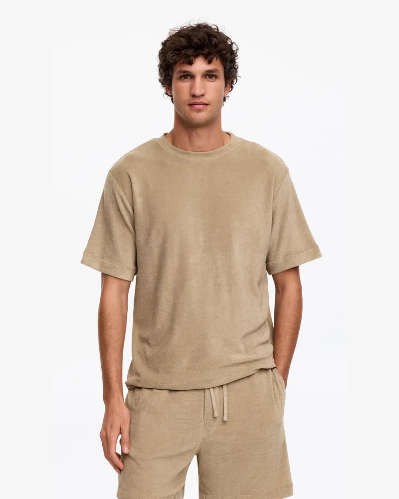 Arket T-Shirt Aus Baumwollfrottee -Beige Beige