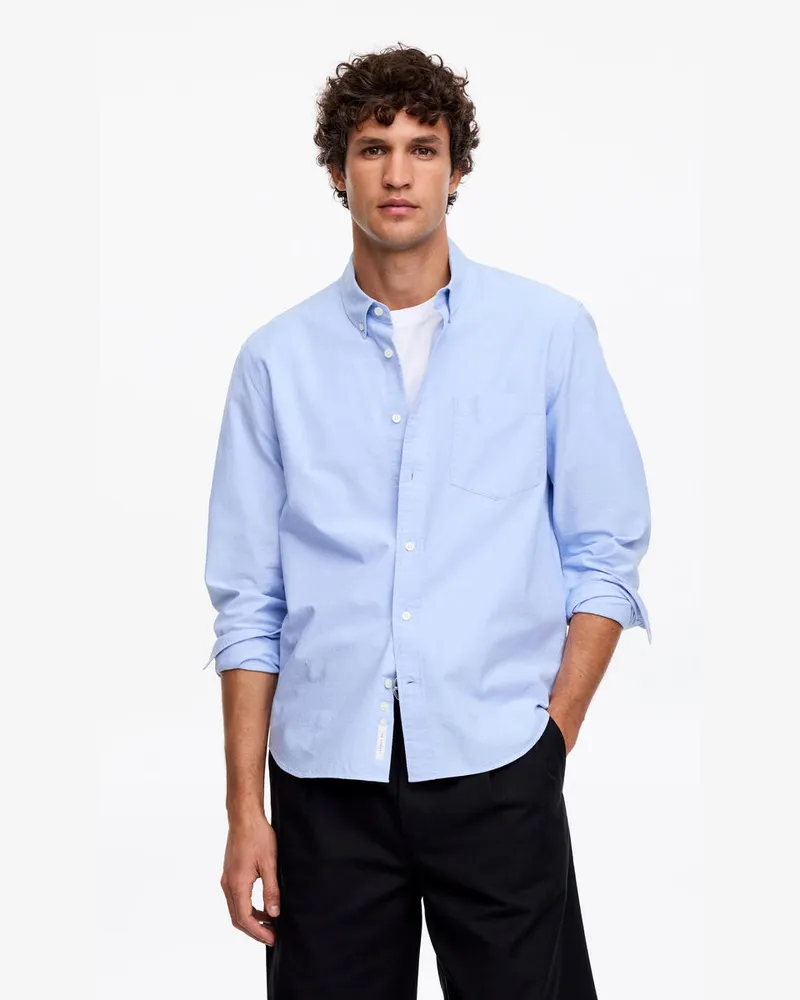 Arket Oxford-Hemd Mit Normaler Passform -Blau Blau