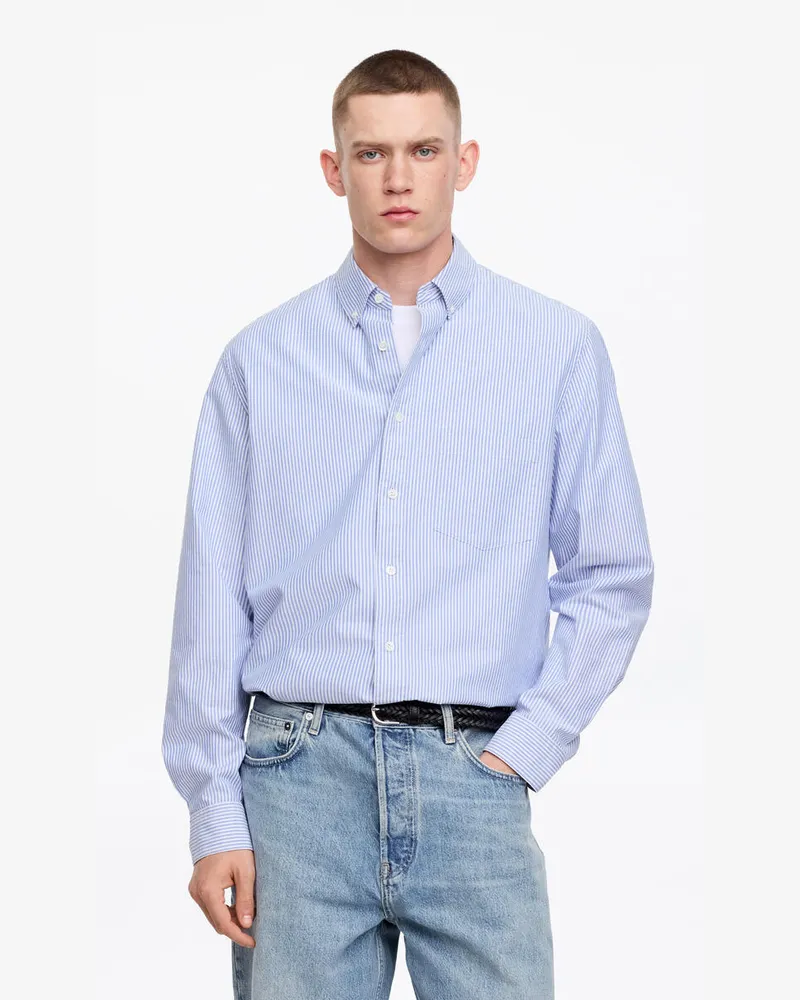 Arket Oxford-Hemd Mit Normaler Passform -Blau Blau