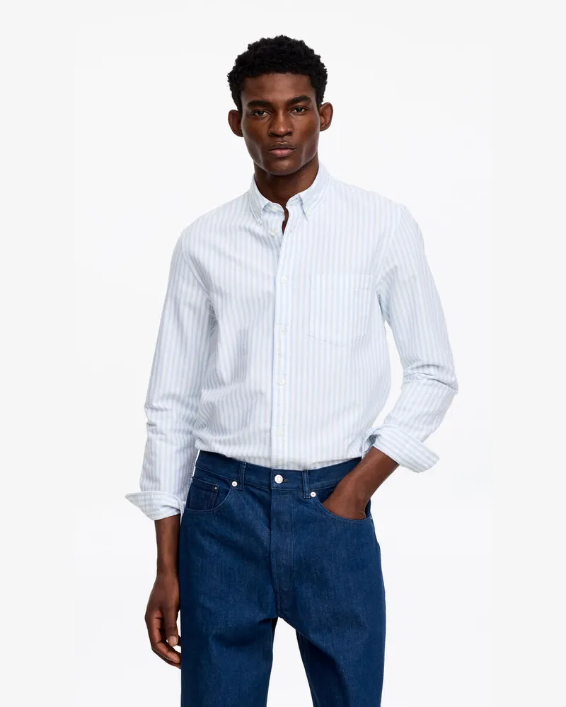 Arket Oxford-Hemd Mit Normaler Passform -Blau Blau