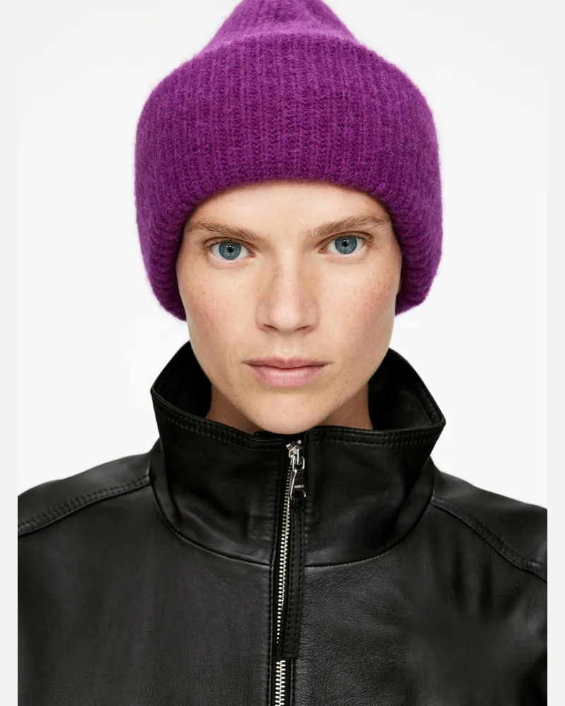 Arket Beanie Aus Alpaka- Und Merinowolle -Lila Lila