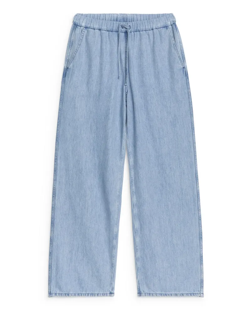 Arket Denimhose Mit Kordelzug - Blau Blau