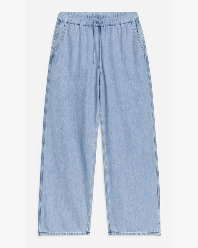 Arket Denimhose Mit Kordelzug -Blau Blau