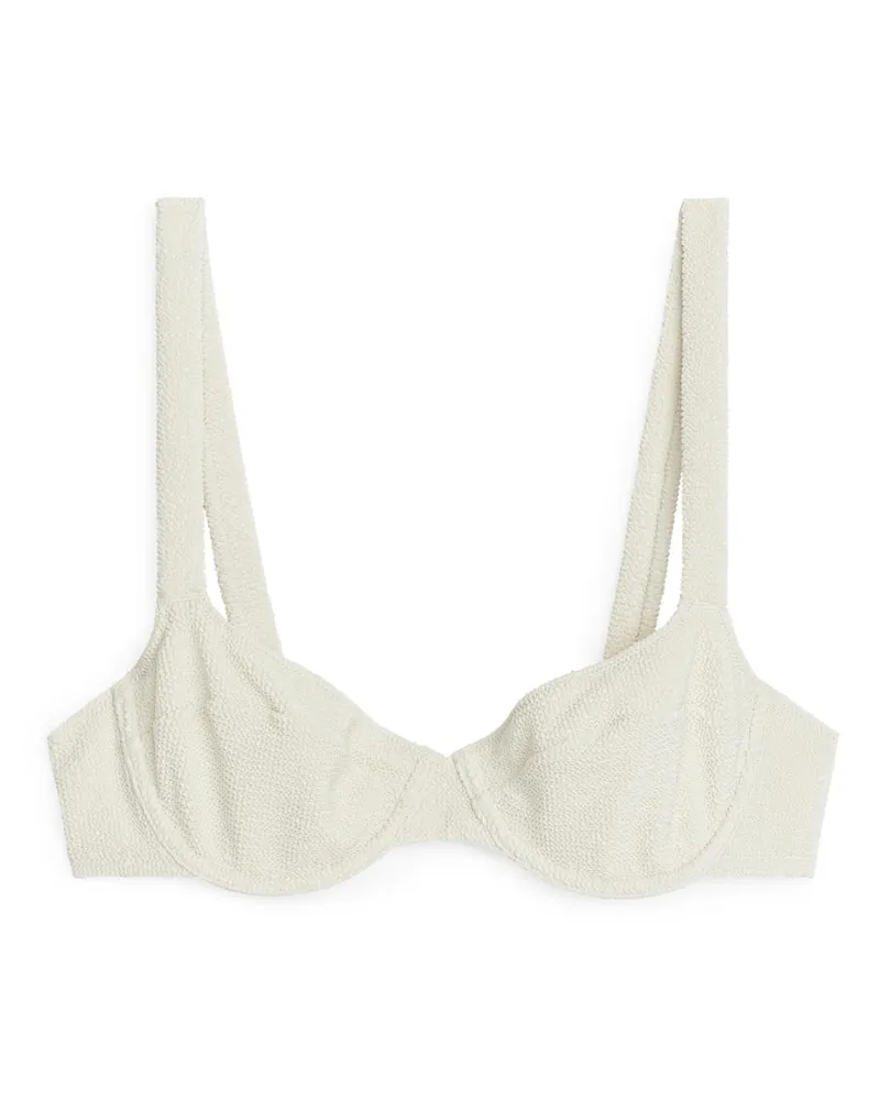 Arket Crinkle-Bikini-Oberteil Mit Bügeln - Weiß Cremeweiß