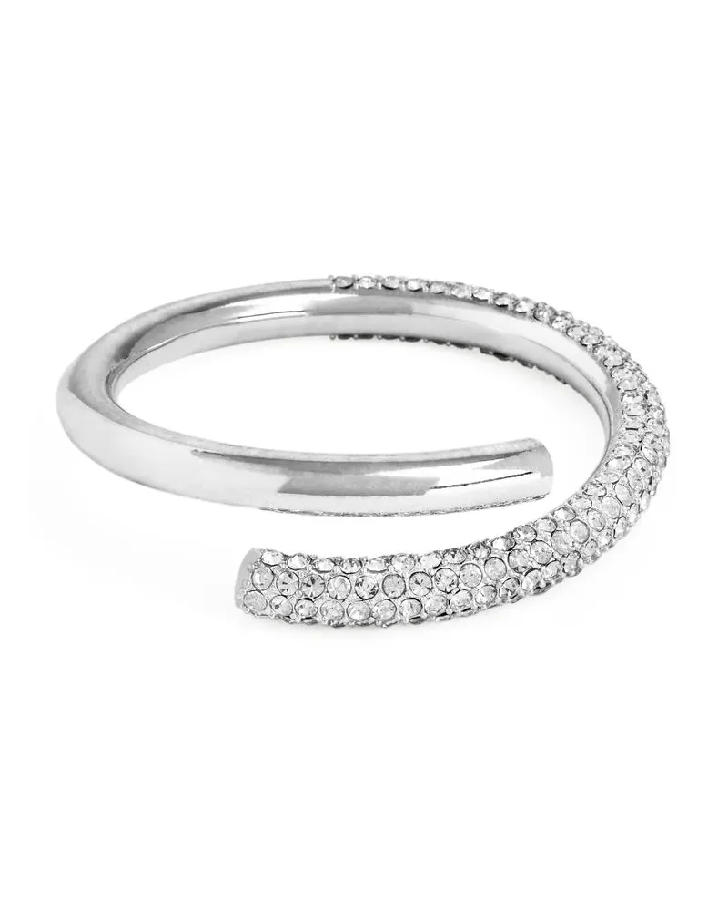 Arket Versilberter Armreif Mit Strass - Silberfarben Silber