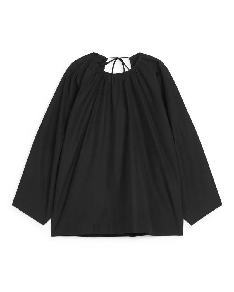 Arket Bluse Mit Weitem Rückenausschnitt - Schwarz Schwarz