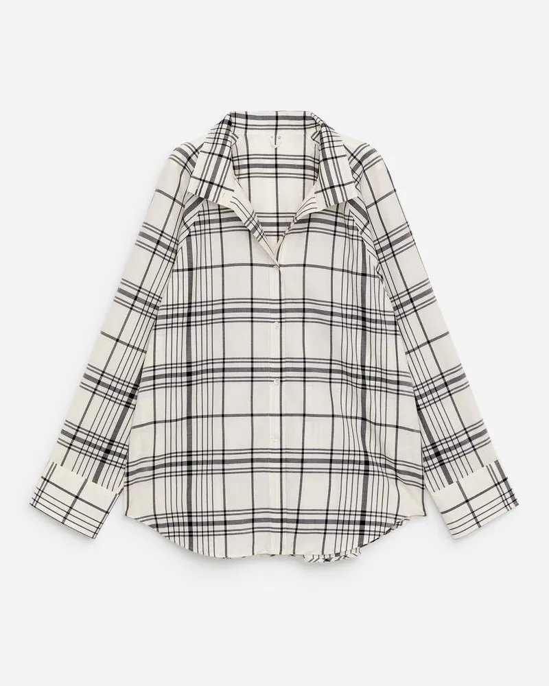 Arket Hemd Mit Trichterkragen -Weiß Weiß