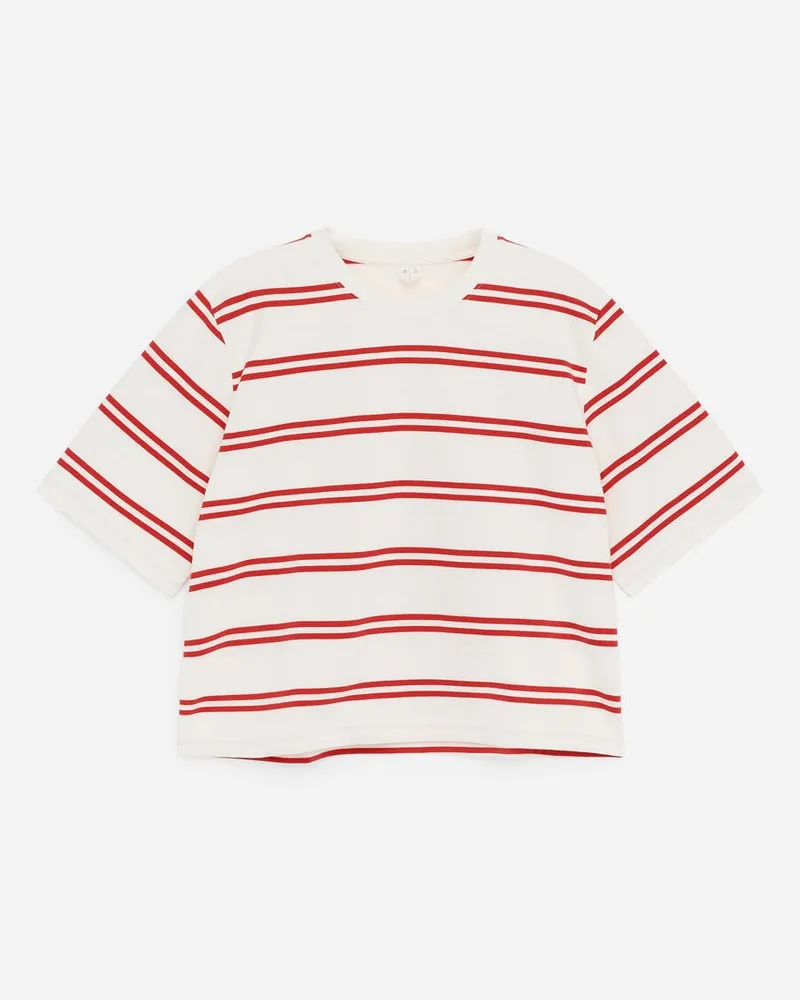 Arket Kastiges Signature-T-Shirt -Rot Rot