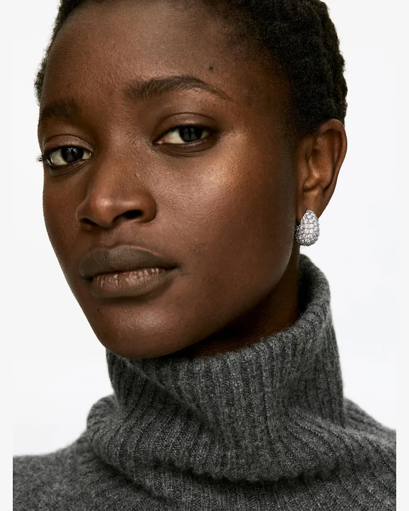 Arket Tropfenförmige Ohrringe Mit Strass -Silberfarben Silberfarben